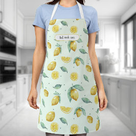 水カスタム色レモン エプロン