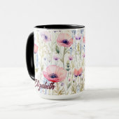 水カスタム色ワイルドフラワーマグ、マザーズ日 マグカップ (正面左)