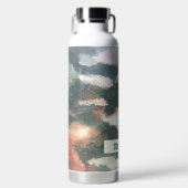 水カスタム色迷彩柄抽象芸術中性地音 ウォーターボトル (正面)