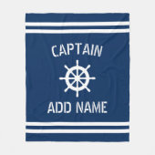 水カスタム軍車航海の艇隊長ストライプ フリースブランケット (正面)