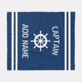 水カスタム軍車航海の艇隊長ストライプ フリースブランケット (正面(横))