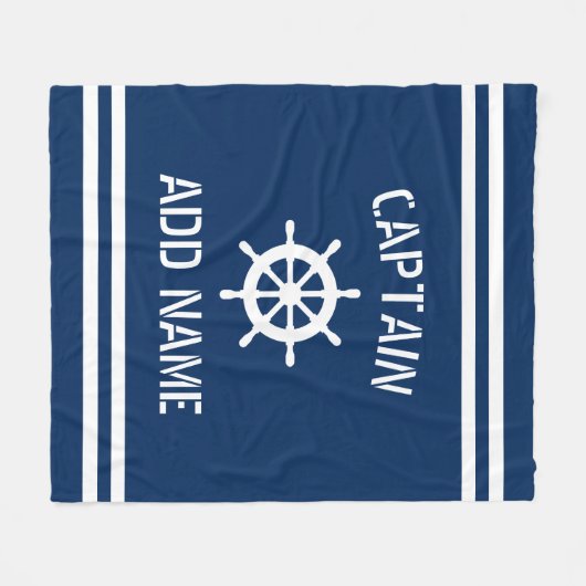 水カスタム軍車航海の艇隊長ストライプ フリースブランケット (正面(横))