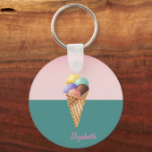 水カッコいいカラフル色アイスクリーム キーホルダー (正面)