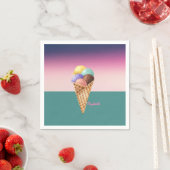 水カッコいいカラフル色アイスクリーム スタンダードカクテルナプキン (インサイチュ)