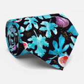 水カッコいいモダン彩フィグスの実と葉 ネクタイ (ロール)