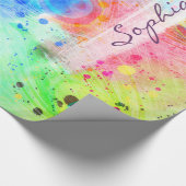 水カッコいい彩絵羽抽象芸術 ラッピングペーパー (角)