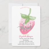 水カッコいい色イチゴ赤ちゃんシャワー 招待状 (正面)