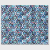 水カッコいい色銀河系ハニカムパターン ラッピングペーパー (フラット)