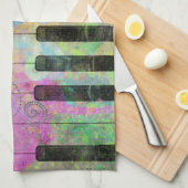水カッコいい色(ばちゃばちゃ)跳ねるピカラフルアノ キッチンタオル (四つ折り)