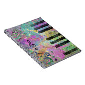 水カッコいい色(ばちゃばちゃ)跳ねるピカラフルアノ ノートブック (右側)