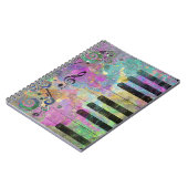 水カッコいい色(ばちゃばちゃ)跳ねるピカラフルアノ ノートブック (左側)