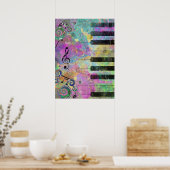 水カッコいい色(ばちゃばちゃ)跳ねるピカラフルアノ ポスター (キッチン)