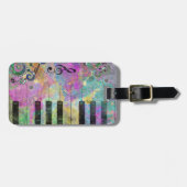 水カッコいい色（ばちゃばちゃ）跳ねるピカラフルアノ ラゲッジタグ (正面横)