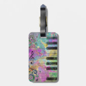 水カッコいい色（ばちゃばちゃ）跳ねるピカラフルアノ ラゲッジタグ (裏面縦)