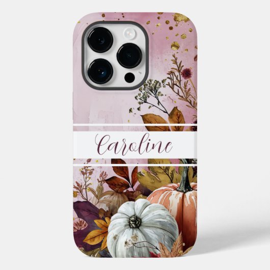 水カラカボチャ秋デザインと名前 Case-Mate iPhoneケース (裏面)