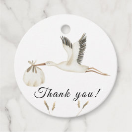 水カラコウノトリ赤ちゃんシャワーありがとう フェイバータグ