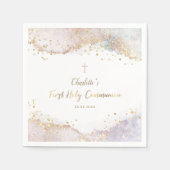 水カラスプラッシュグリッター第1聖餐式 スタンダードカクテルナプキン (正面)