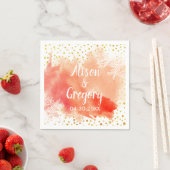 水カラスプラッシュコーラルリーフ金ゴールド結婚紙吹雪 スタンダードカクテルナプキン (インサイチュ)