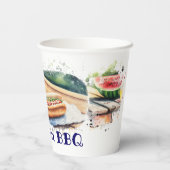 水カラスプラッシュBBQ パーソナライズされた 紙コップ (裏面)