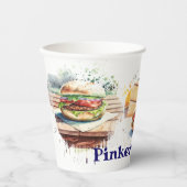 水カラスプラッシュBBQ パーソナライズされた 紙コップ (正面)