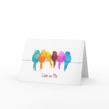 水カラフルの色の鳥が身に着くノートカード