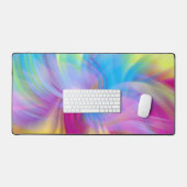 水カラフルモダン色パターン デスクマット (キーボード&マウス)