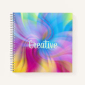 水カラフルモダン色抽象芸術パターン ノートブック (正面)