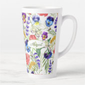 水カラフルユニーク色の野生の花のバグmag カフェラテマグ (右)