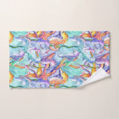 水カラフル上海水彩浴タオルセット バスタオルセット (ハンドタオル)