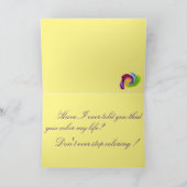 「水カラフル壁」 5 x 7グリーティングカード カード (内部)