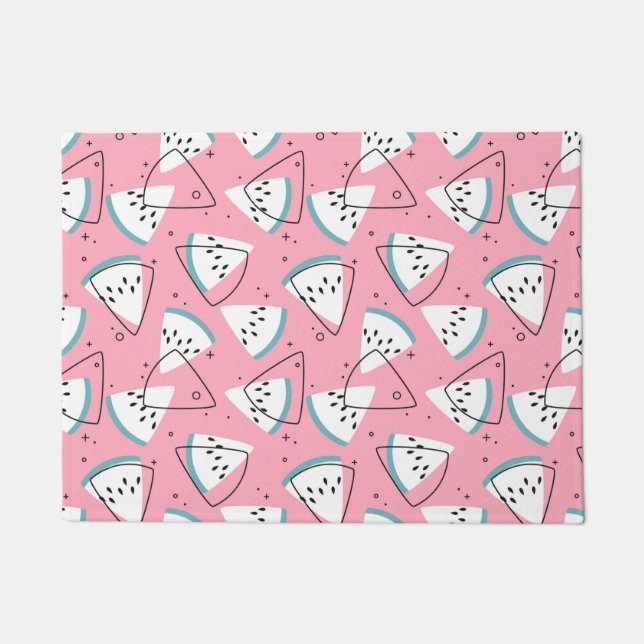 水カラフル彩スイカ ドアマット (正面)