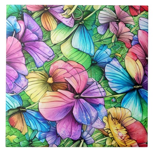 水カラフル彩園 タイル (正面)