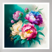 水カラフル彩美しい花3枚ポスター ポスター (正面)