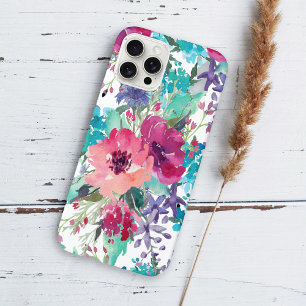 水カラフル彩花模様 iPhone 12 PROケース