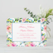 水カラフル彩花結婚柄- 招待状 (スタンド正面)