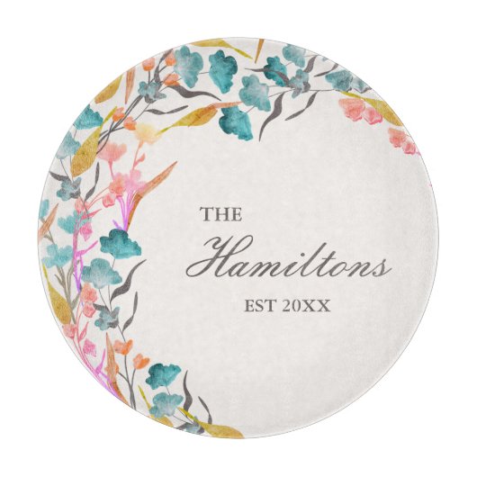 水カラフル彩野草創業 カッティングボード (正面)