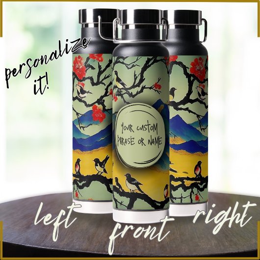 水カラフル日本の色自然シーンバード ウォーターボトル