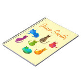 水カラフル熱狂する色の猫 ノートブック (左側)