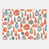 水カラフル色かぼちゃコレクション ラッピングペーパーシート (正面2)