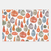 水カラフル色かぼちゃコレクション ラッピングペーパーシート (正面)
