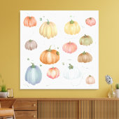 水カラフル色かぼちゃパッチ キャンバスプリント (インサイチュ (リビング))