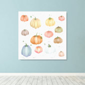 水カラフル色かぼちゃパッチ キャンバスプリント (インサイチュ (ウッドフロア))