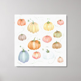 水カラフル色かぼちゃパッチ キャンバスプリント
