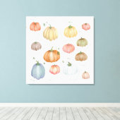 水カラフル色かぼちゃパッチ キャンバスプリント (インサイチュ (ウッドフロア))