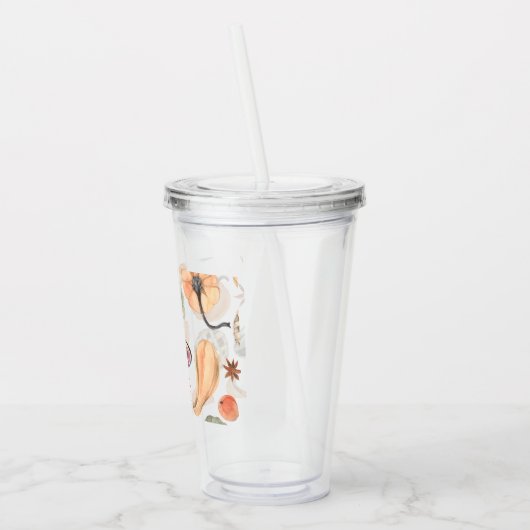 水カラフル色かぼちゃ模様 |秋の雰囲気 アクリルタンブラー (左)