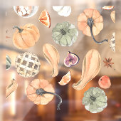 水カラフル色かぼちゃ模様 |秋の雰囲気 ウィンドウサイン (シート2)