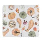 水カラフル色かぼちゃ模様 |秋の雰囲気 カッティングボード (正面)