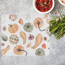 水カラフル色かぼちゃ模様 |秋の雰囲気 カッティングボード