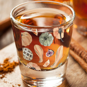 水カラフル色かぼちゃ模様  秋の雰囲気 ショットグラス