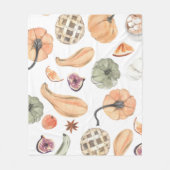 水カラフル色かぼちゃ模様 |秋の雰囲気 フリースブランケット (正面)